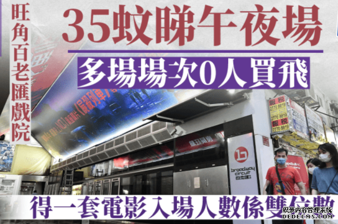 香港午夜場經濟不再？百老匯35蚊張戲票 多場場次0人買票2号站平台